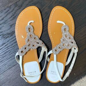 Stewart Weitzman beaded thong sandals